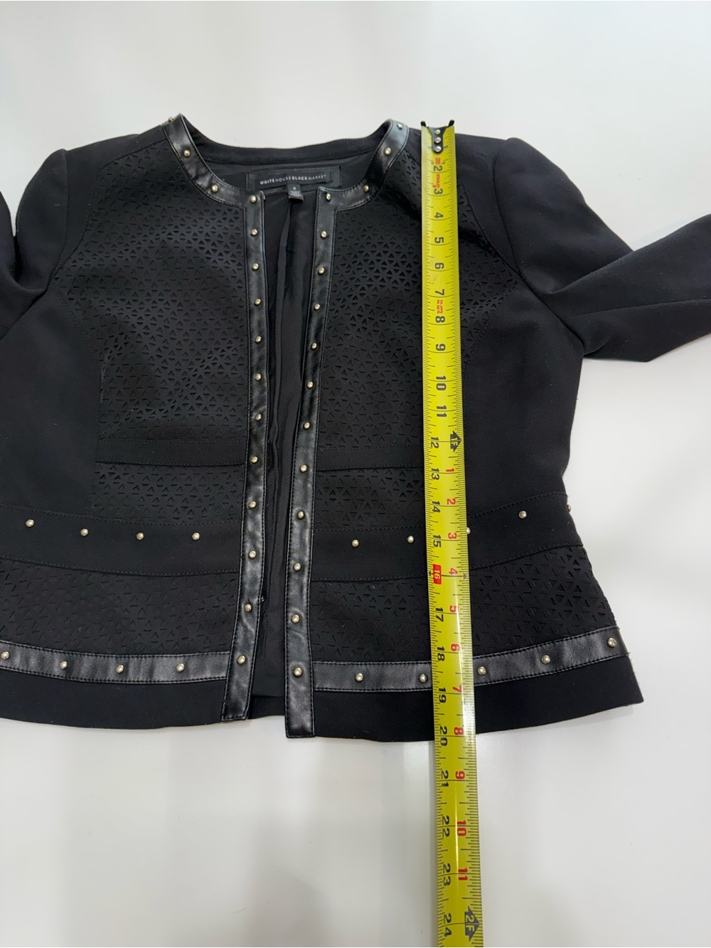 White House Black Market Black Studded Jacket Size 8 - Picture 4 of 8
